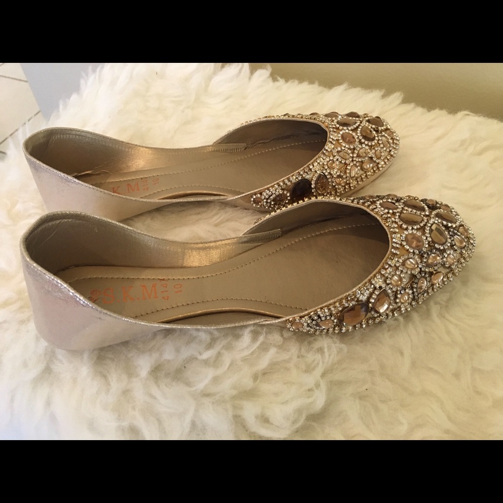 Indian Jewel Jutti Shoes Size 10 Gold